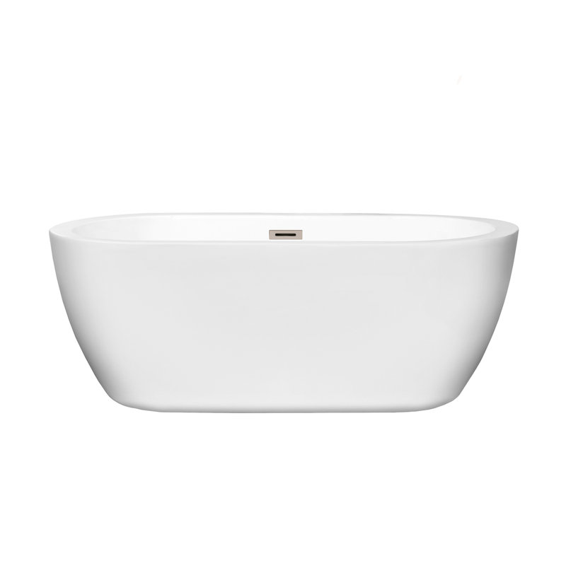 Soho 60'' x 29'' Soaking Acrylic Bathtub, Brushed Nickel