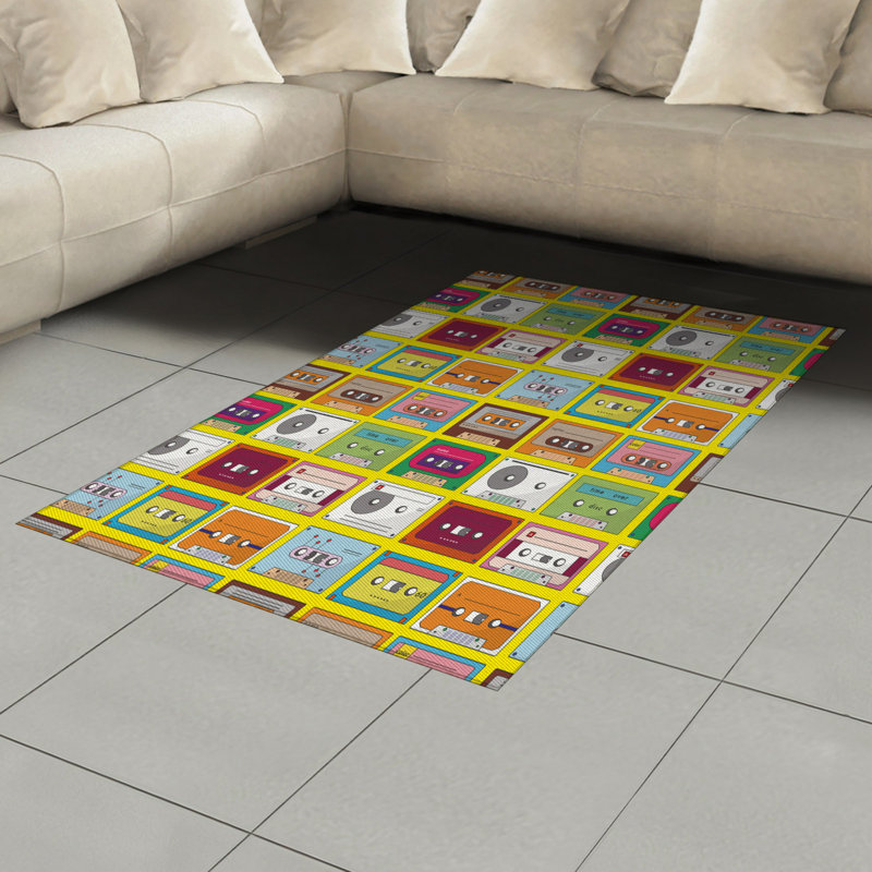 Tapis décoratif en fibre de polyester à haute densité, Rectangle— 4 pi x 5 pi 8 po