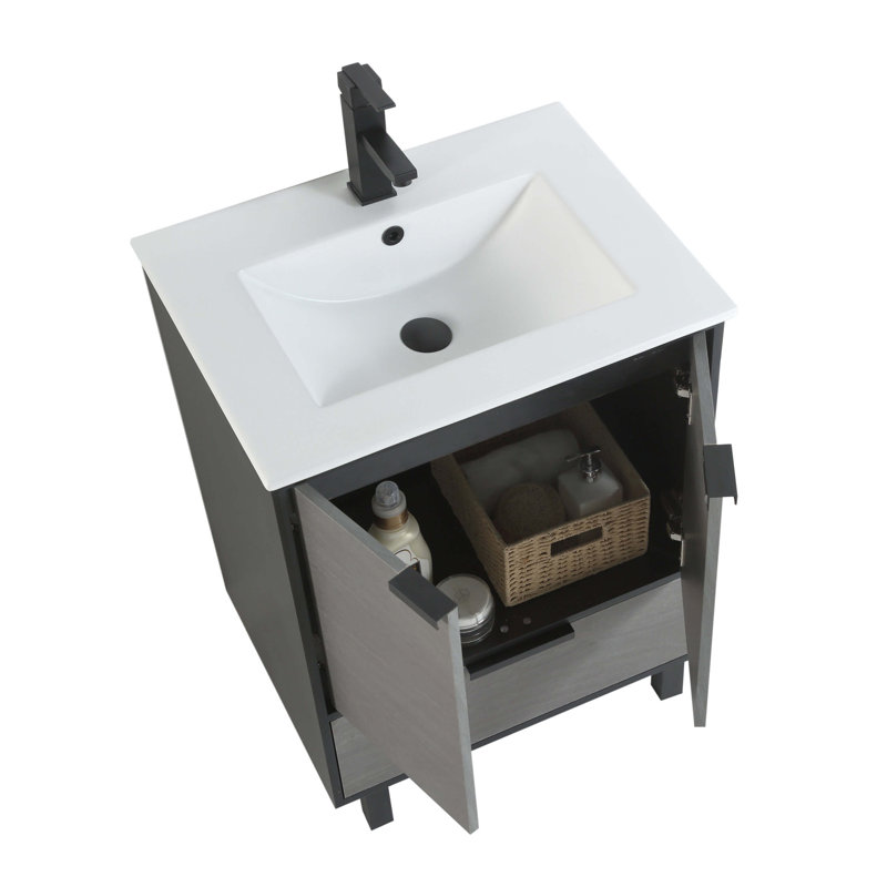 Ensemble de meuble-lavabo simple 24 po Hamilton, Gris