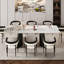 Ensemble de table de salle à manger 9 pièces avec plateau rectangulaire en fritté de 94,5 po avec 8 fauteuils rembourrés-1284790463