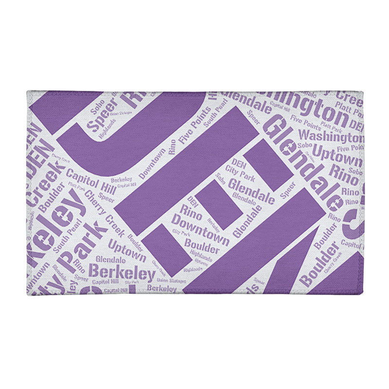 Tapis de zone mauve poils longs à tissage plat, Rectangle 2 pi x 3 pi