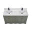 Meuble-lavabo double 60 po en bois massif avec plateau en pierre reconstituée 1 po-508047313