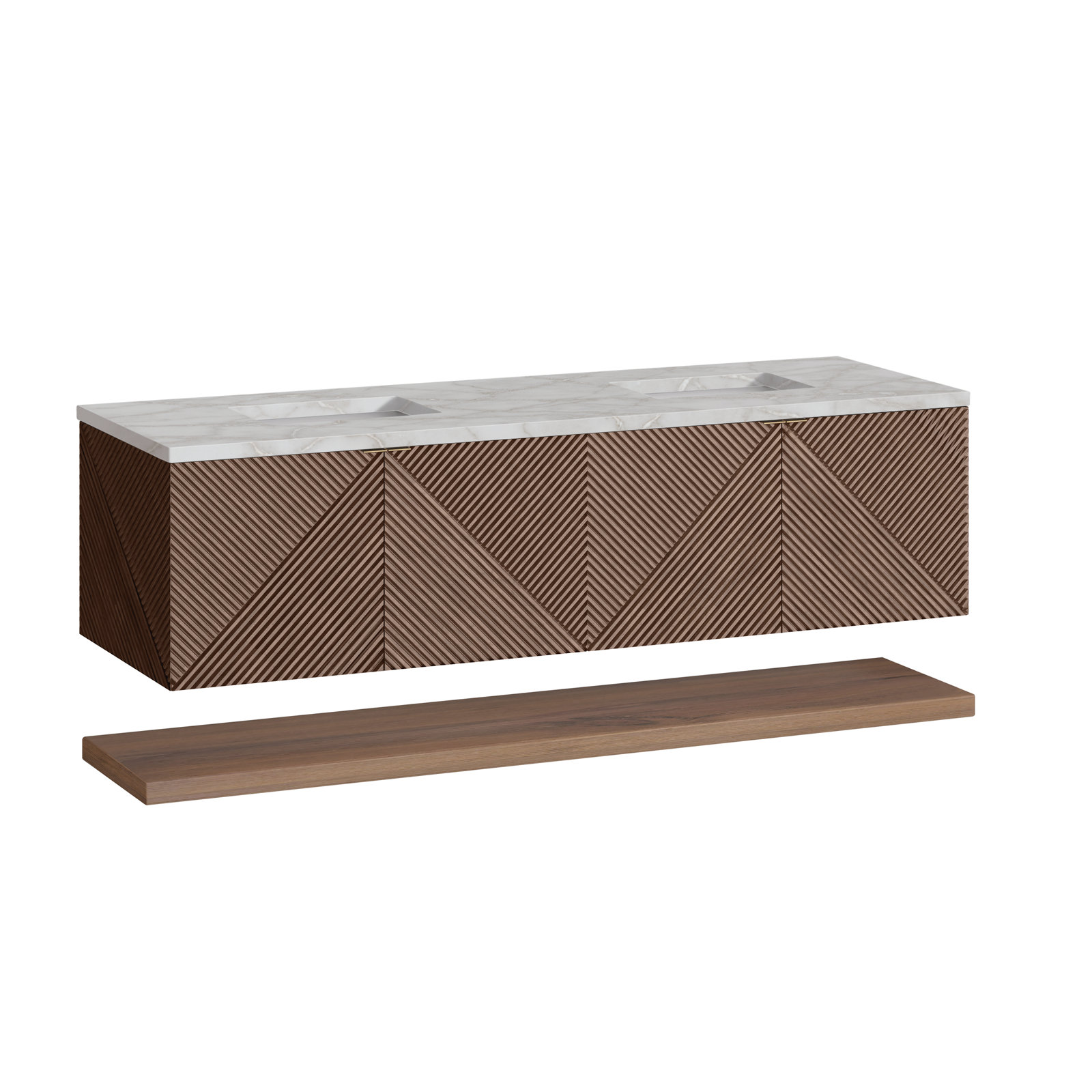 Marcello 72'' Double Bathroom Vanity, Victorian Silver