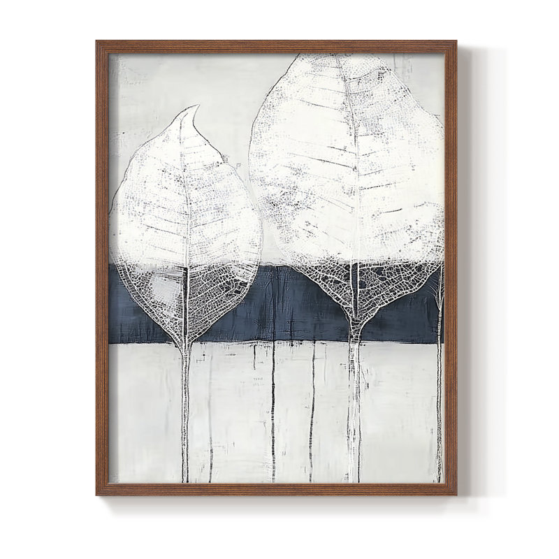 Abstrait, encadré, prêt à accrocher , H 14 po x l 11 po, Brun