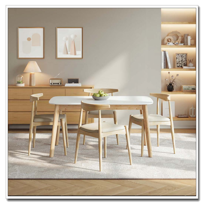 5-Piece Dining Set, Brown,Walnut