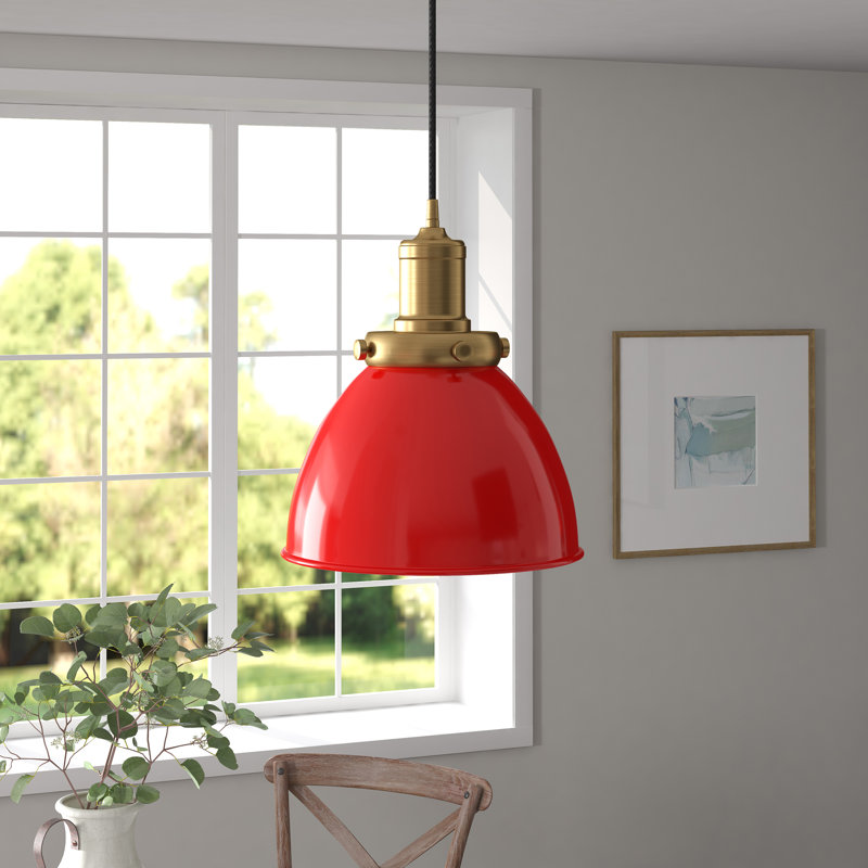 Luminaire suspendu en forme de dôme à 1 lumière Madison, Laiton
