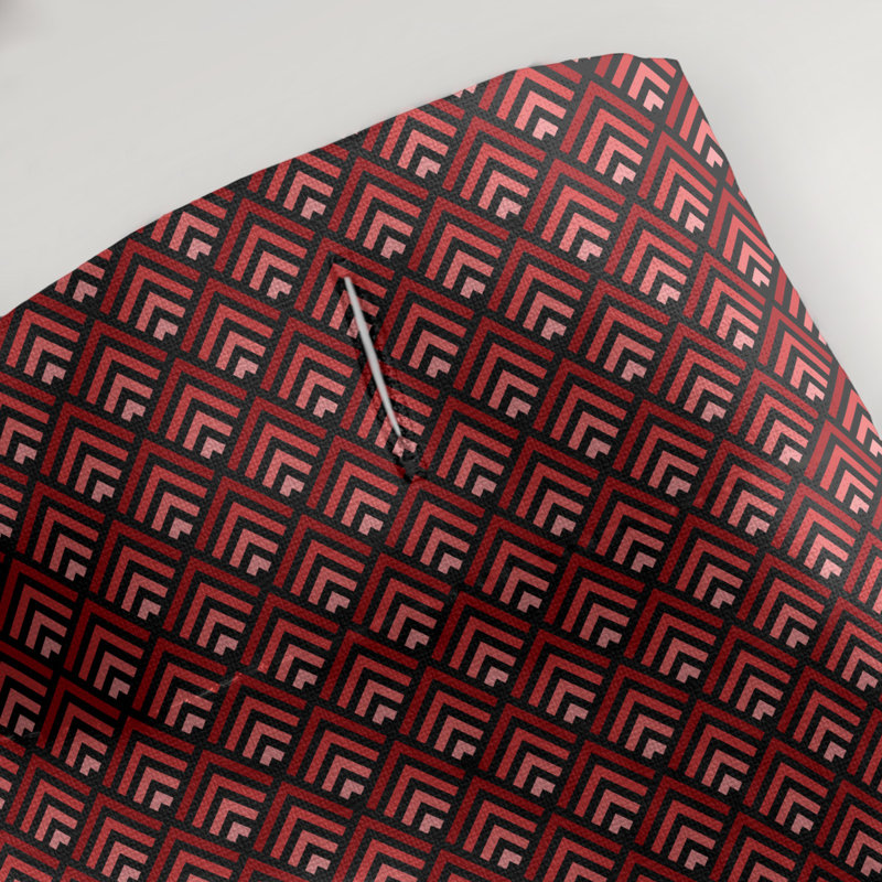 Rideau de douche simple à rayures katelyn elizabeth geometric dégradé, Noir / Rouge / Blanc