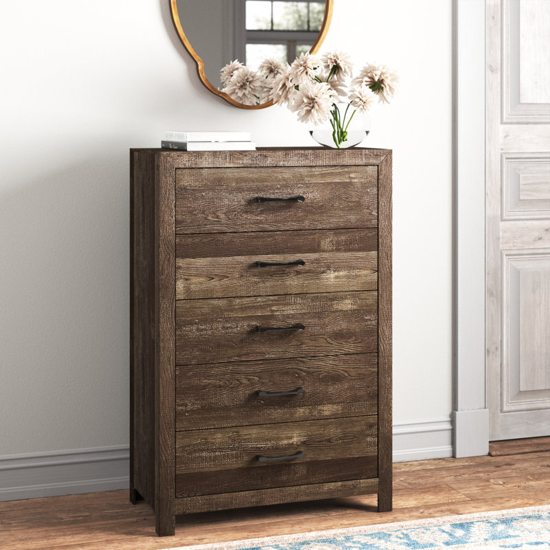 Commode 5 tiroirs 31,5 po Thales, Brun