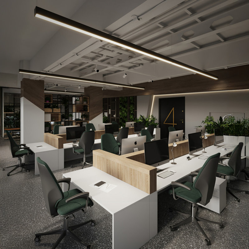 8FT 80W 3CCT Dimmable Commercial Linkable Linear Light, 3000K/4000K/5000K Selectable
