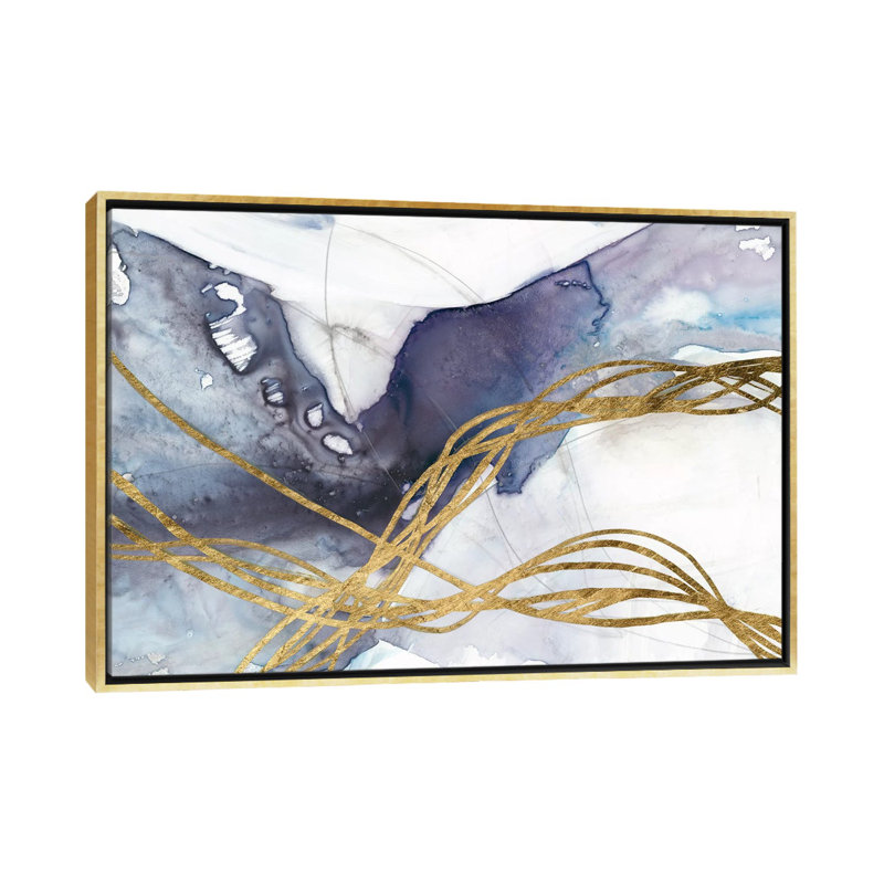 Agate Wave IV par Jennifer Goldberger - reproduction d'art encadrée, H 40 po x l 60 po x 1,5 po, Toile encadrée d'or