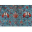 Tapis unique bleu / rouge 8 pi 1 po x 9 pi 7 po