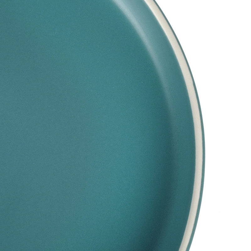 Gap Home 16 Piece Round Stoneware Dinnerware Set in Solid, Teal