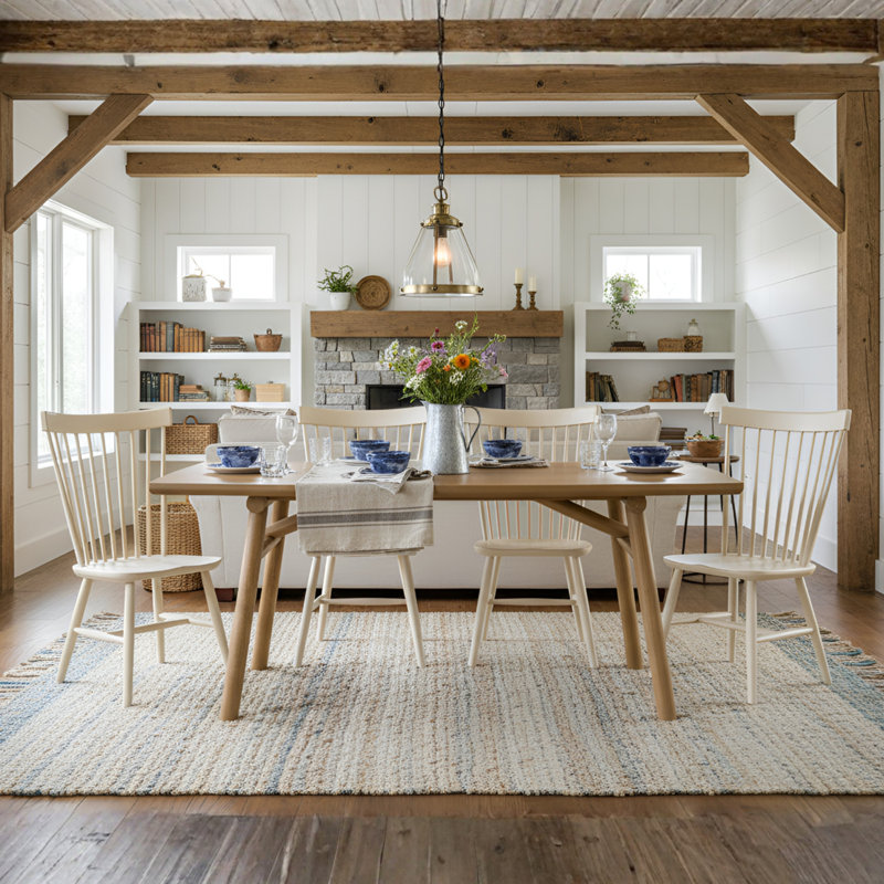 71" Modern Farmhouse Dining Table with Curved Edge and Solid Wood Top For Kitchen Dining Room, Natural