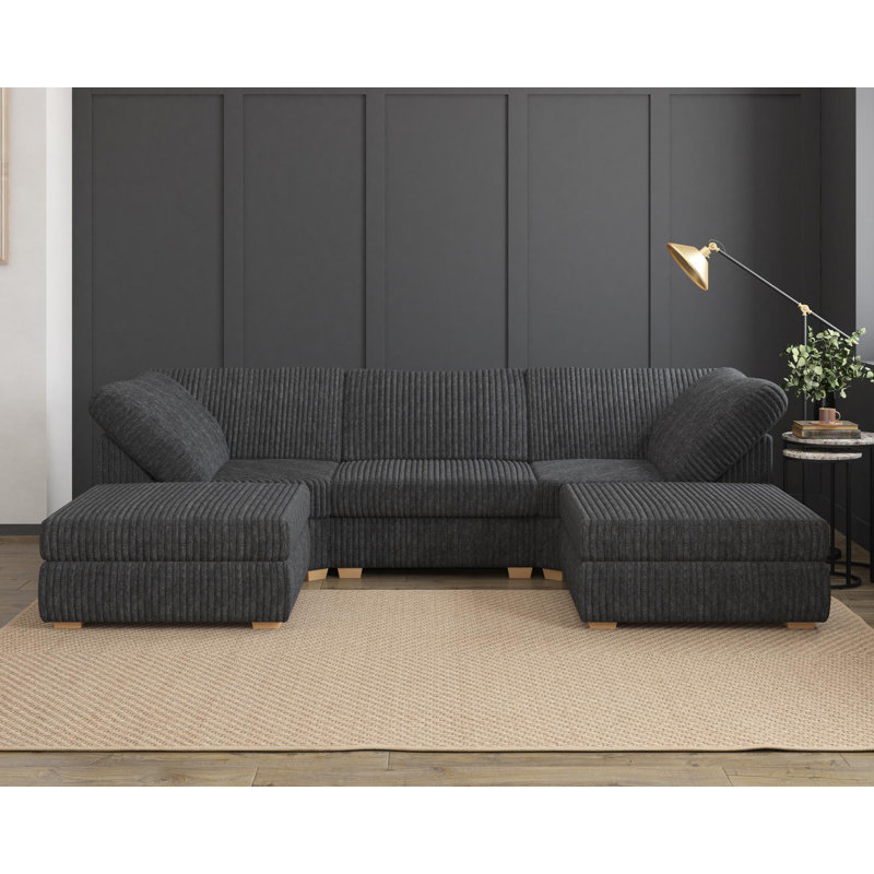 Nestle U Shape, Fixed Back, Steel Faux Fur