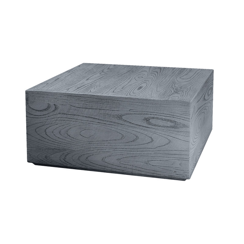 Table basse carrée moderne en béton gris cèdre, 71 cm (28 po), pour salon, Gris cèdre