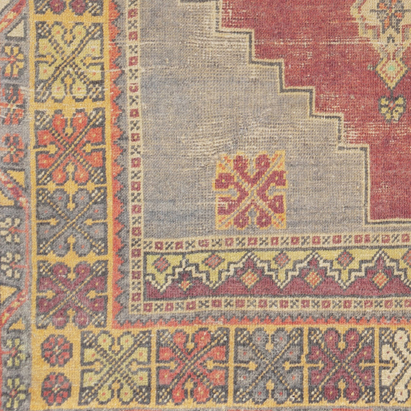 Tapis rouge vif / safran Southwestern, Rectangle 2 pi x 3 pi
