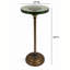 Table d'appoint ronde Lido de 10 po avec plateau en verre texturé teinté et piédestal en laiton antique, H 24 po