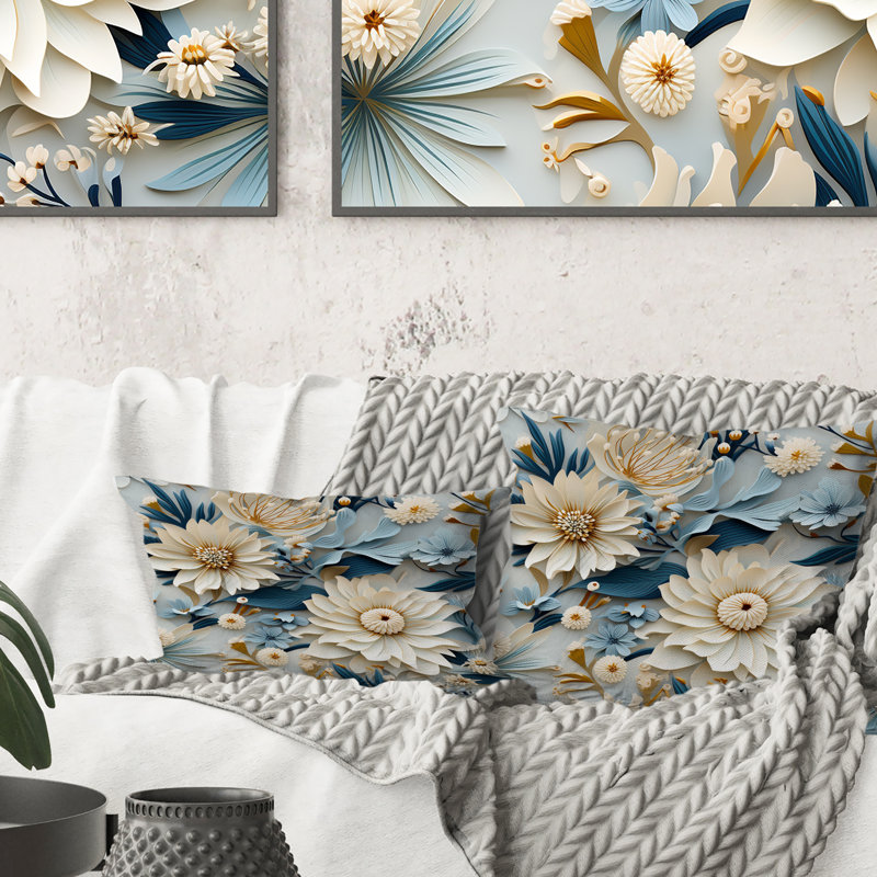Coussin décoratif à motif floral Dahlia