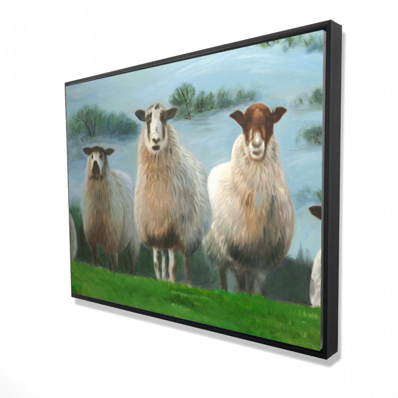 Flock Of Sheep Print On Canvas