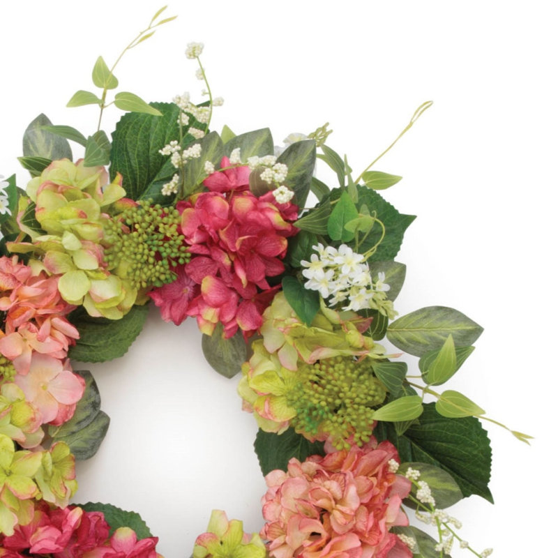 Couronne florale d'hortensia 22 pouces