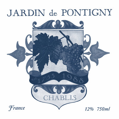 " Indigo Wine Labels I " by June Erica Vess