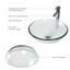 Lavabo de salle de bain vasque circulaire transparent fait à la main avec robinet