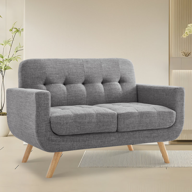 Fauteuil d'appoint avec revêtement en lin Janeil, Gris