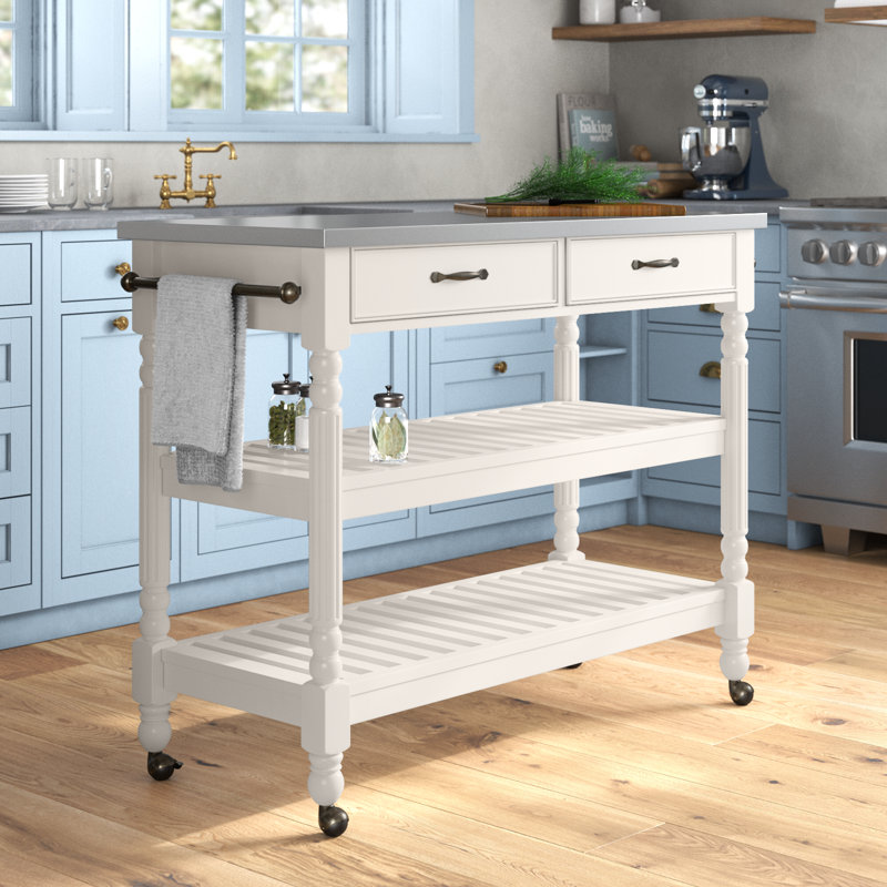 Dessus de chariot de cuisine en acier inoxydable Dobbs, Blanc cassé