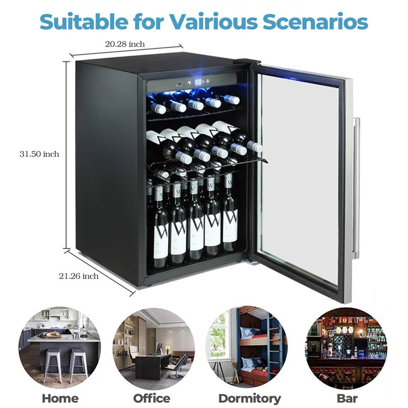 4.4 cuft 37 Bottle and 145 Can Single Zone Freestanding Wine and Beverage Refrigerator, Gray