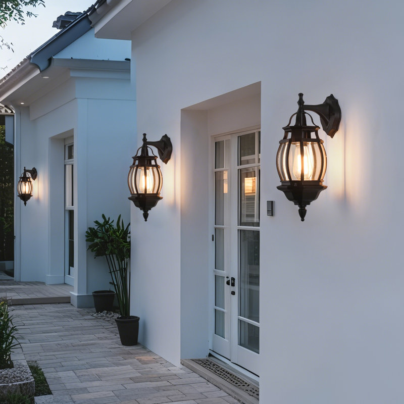 Bostock 17" Aluminum Outdoor Porch Garden Light 1-Light Waterproof, Matte Black