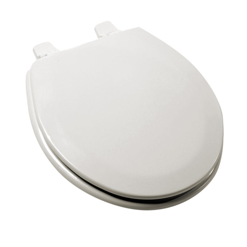 Siège de toilette rond en bois moulé deluxe, Blanc
