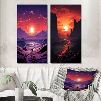 Amethyst Desert Sands Journey I - Desert Wall Art Prints Set Of 2