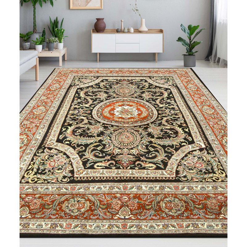 Tapis rouge de haute qualité noué à la main