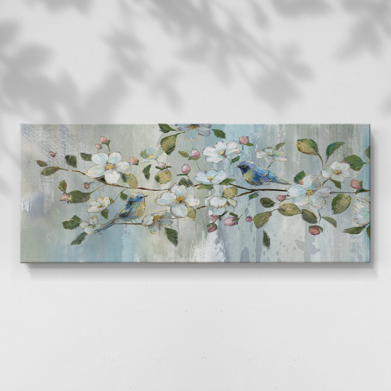 Painterly Spring - Toile tendue avec châssis - Prêt à accrocher, H 20 po x l 50 po