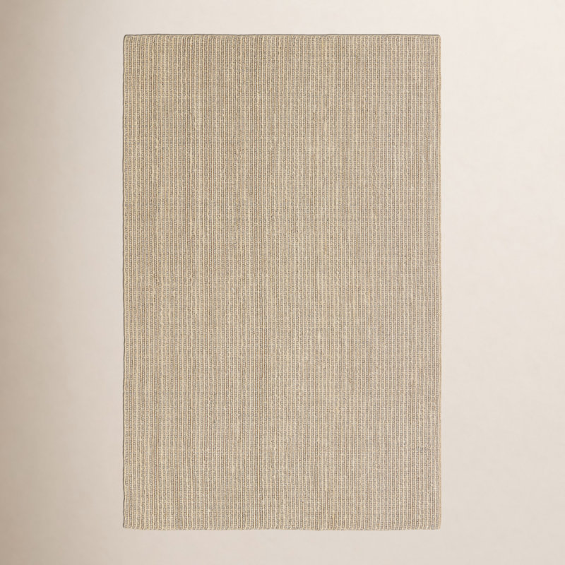 Tapis d'intérieur / extérieur en laine / viscose / polyester / jute / coton tissé à la main Eartha, Rectangle de 5 pi x 8 pi