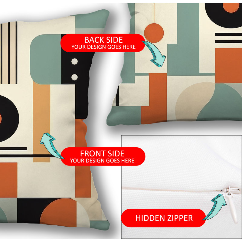 Train Transportation Warm Microsuede Reversible Throw Pillow, 16"H x 16"W