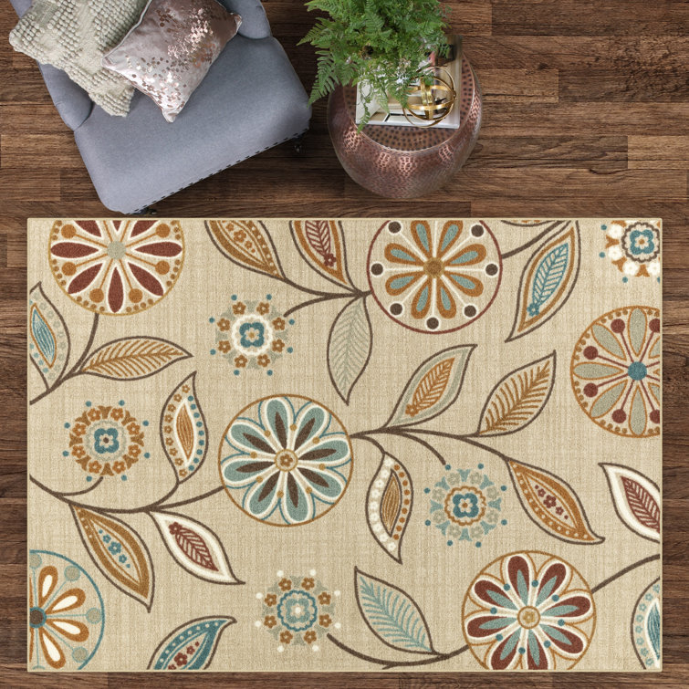 Adderley Floral Beige Area Rug
