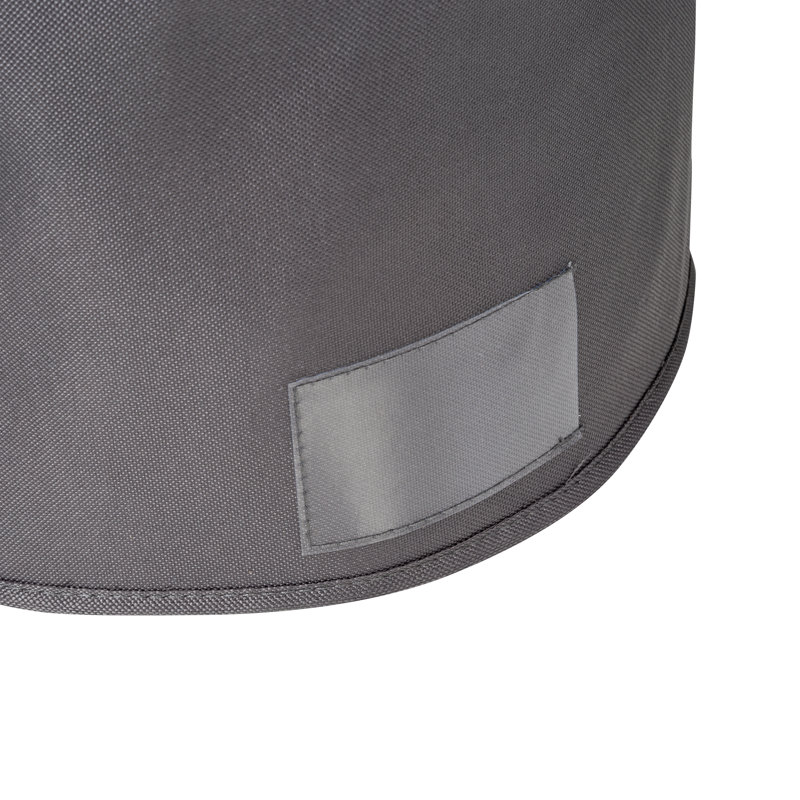 Gray Polyester 8" Round Dinnerware Storage Box with Zipper