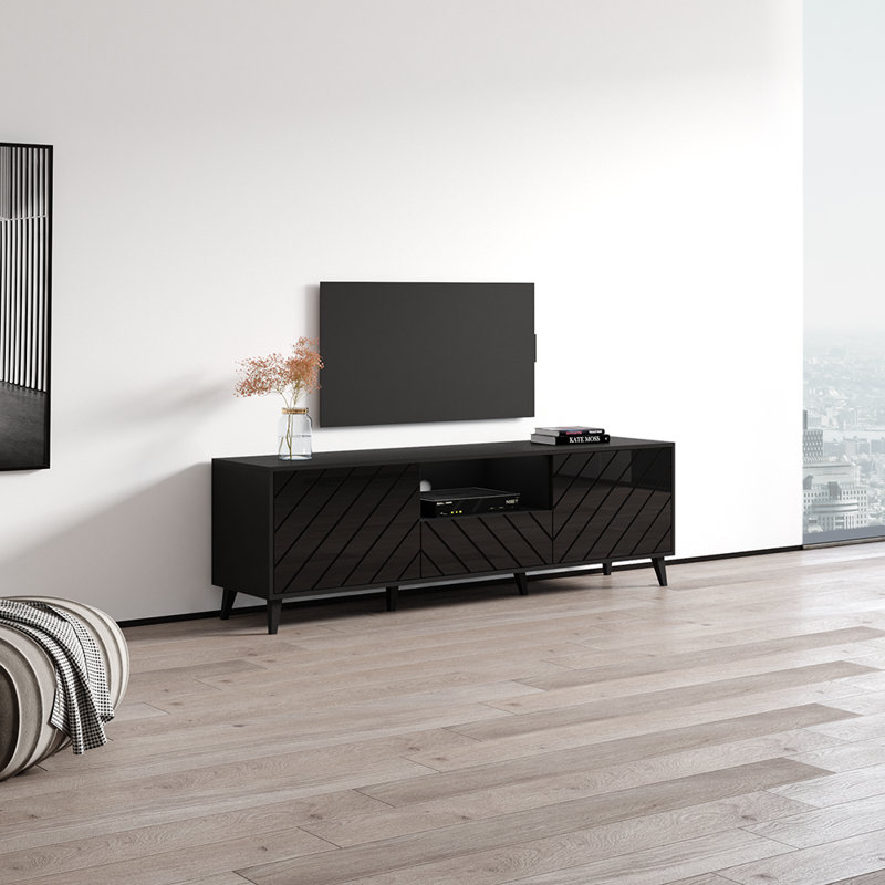 Meuble télé 71 po Aiyaan, Noir