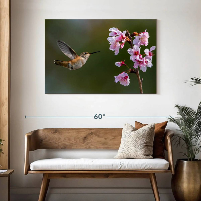 Brampt Cherry Blossom Hummingbird, 30" H x 45" W
