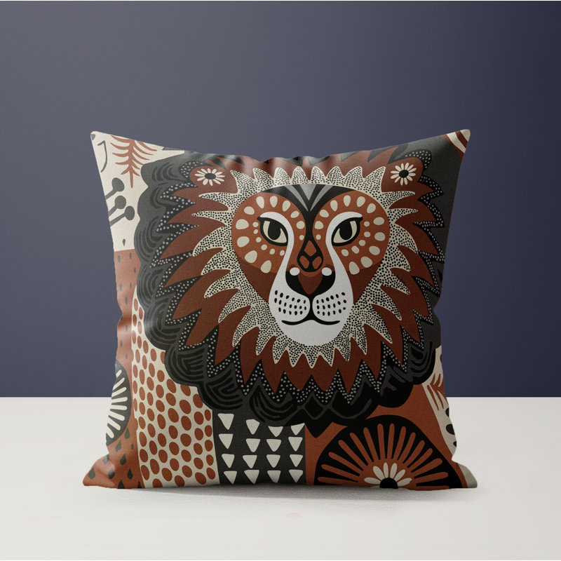 Coussin en microsuède Ola, 20 x 20, Brun, gris, beige