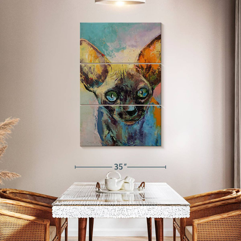 Portrait de chat Brampt Sphynx, H 50 po x l 32 po