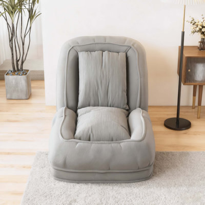 Upholstered Human Dog Bed for Adults and Pets, Foldable Lazy Sofa Bed with 5 Adjustable Position, Includes 2 Soft Pillows for Bedroom, Living Room, Re by Latitude Run