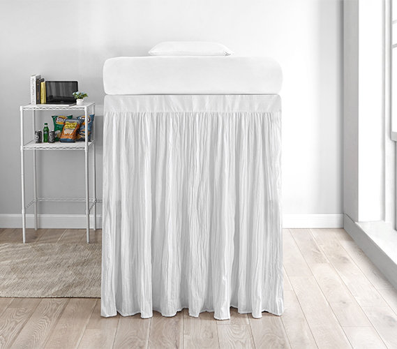 Jupe de lit 60 po Crinkle, Blanc