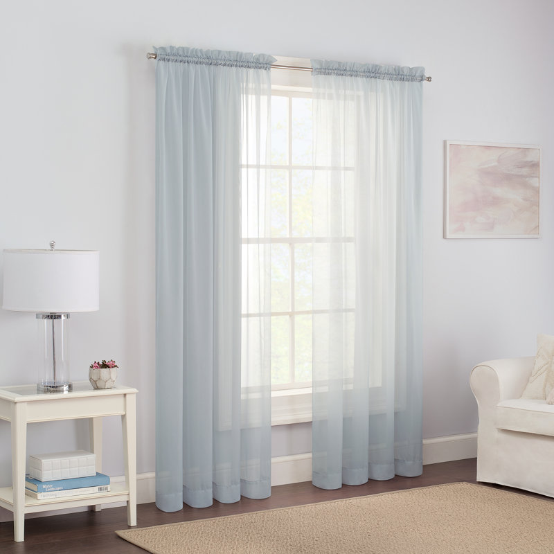 Kober Sheer Curtain Panel Pair, 59"W x 63"L, Gray