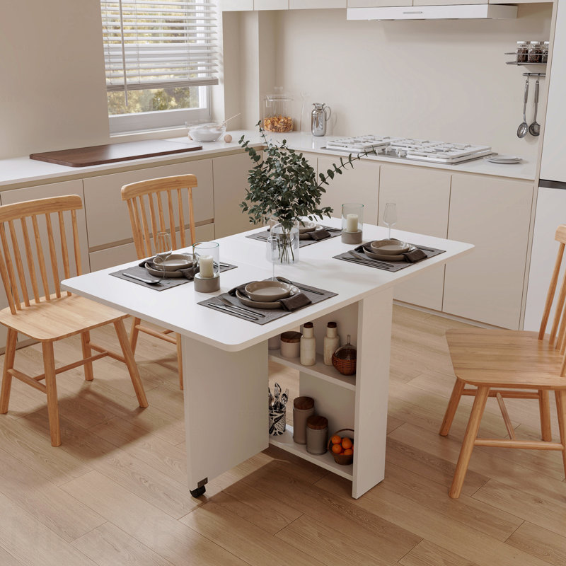 51.18 Inches Foldable Dining Table White