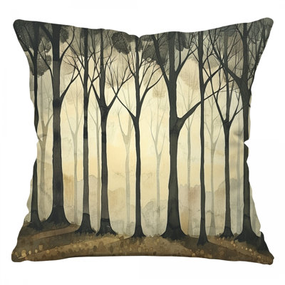 Trees Nature Microsuede Reversible Throw Pillow
