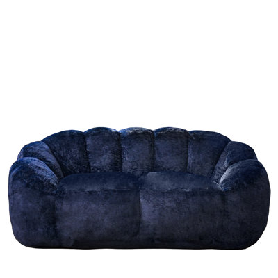 Velvet Fabric Loveseat Bean Bag Chair Foam Filled