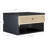 Jackson Rattan Floating Nightstand With Storage Drawer And Open Shelf, Black