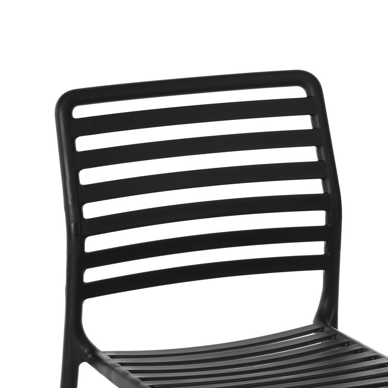 6-Person Outdoor Rectangular Dining Set, Black